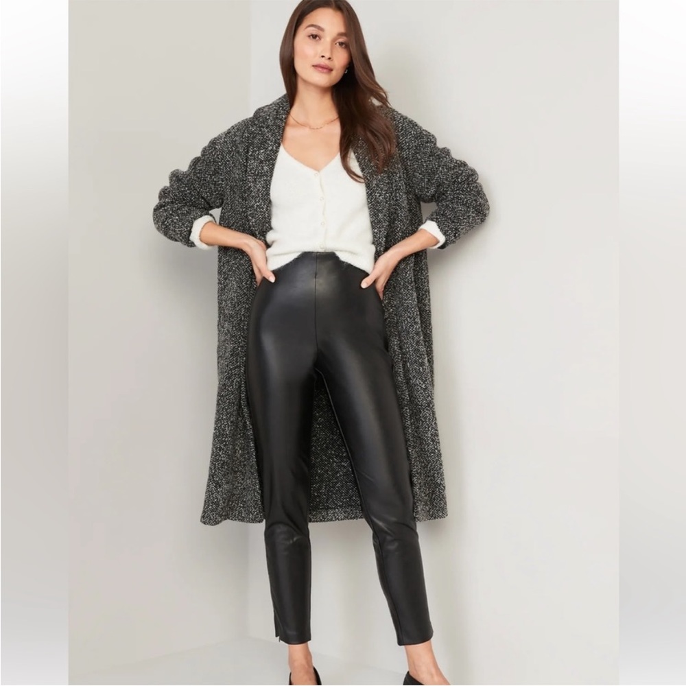 Old Navy black very high rise faux leather leggings